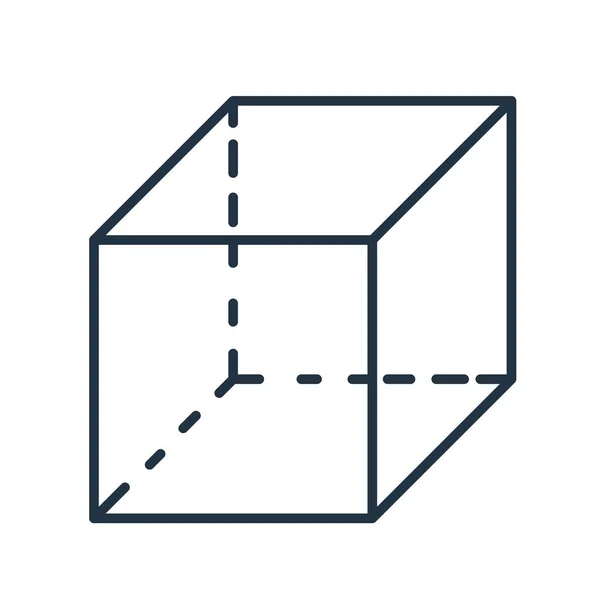 Vettore icona cubo isolato su sfondo bianco, segno cubo — Vettoriale Stock