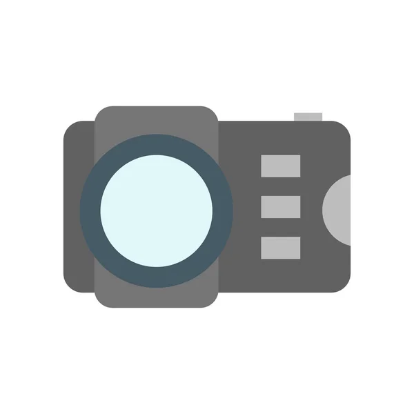 Signo de vector de icono de cámara de fotos y símbolo aislado en respaldo blanco — Vector de stock