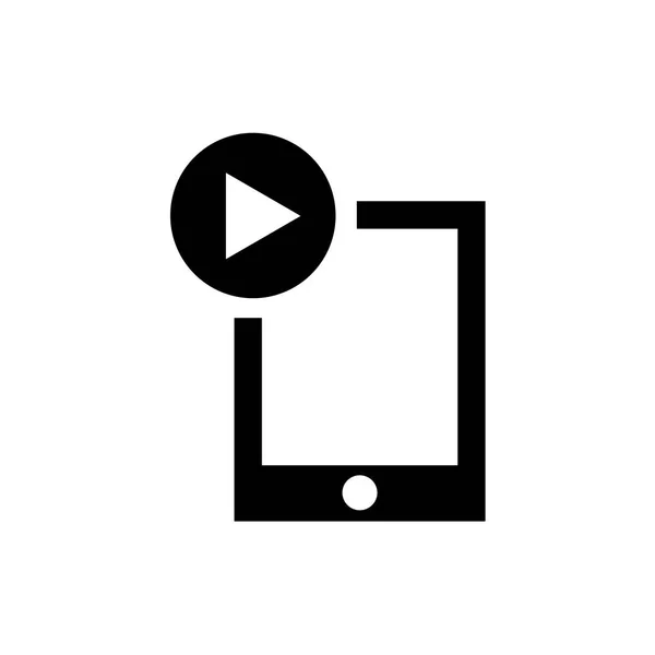 IPad πρόγραμμα αναπαραγωγής βίντεο εικόνα διάνυσμα σημάδι και σύμβολο που απομονώνονται σε λευκό — Διανυσματικό Αρχείο