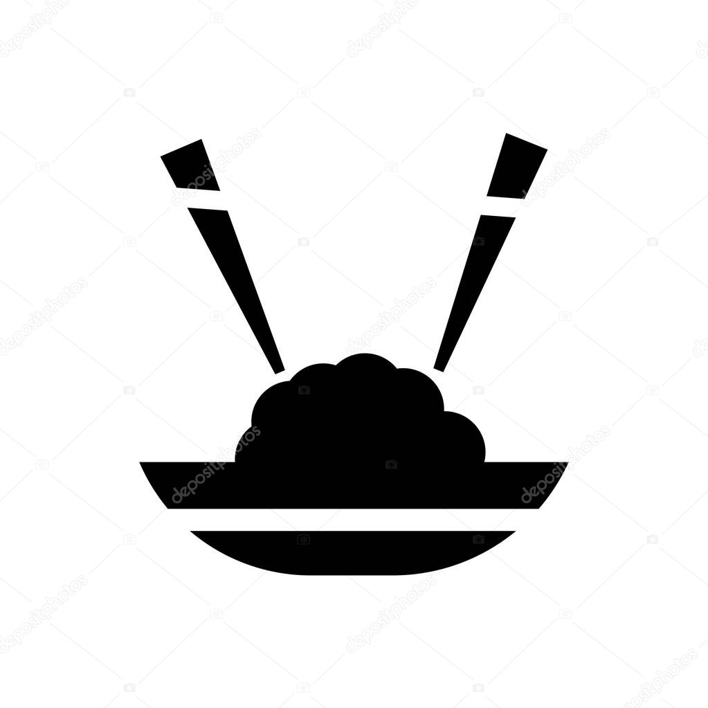 Japanese Rice ball in a bowl icon vector isolated on white background for your web and mobile app design, Japanese Rice ball in a bowl logo concept