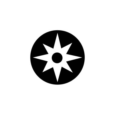 Web ve mobil uygulaması tasarımı, pusula logo kavramı için beyaz arka plan üzerinde izole pusula simgesini vektör