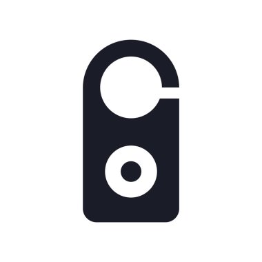 Kapı tokmağı simge vektör işareti ve üzerinde beyaz adam izole sembolü