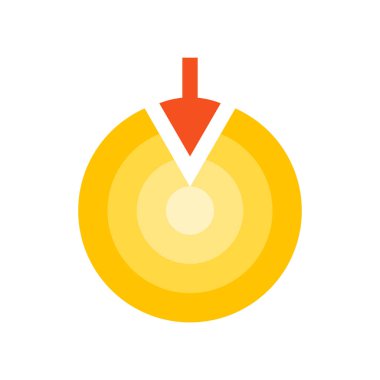 Hedef simge vektör işareti ve beyaz arka plan üzerinde izole sembolü,