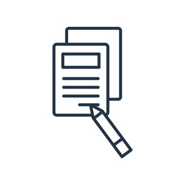 Beyaz arka plan üzerinde sözleşme işareti izole sözleşme simge vektör