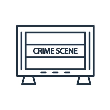 Beyaz arka plan üzerinde suç sahneleri izole suç sahne simge vektör