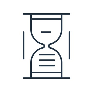 Beyaz arka plan üzerinde kum saati sı izole kum saati simgesi vektör