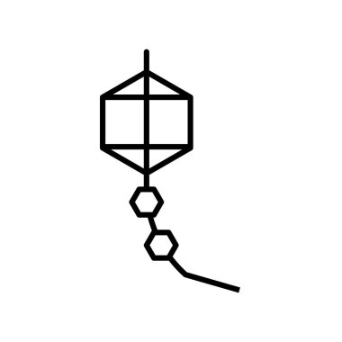 Uçurtma simge vektör işareti ve beyaz arka plan üzerinde K izole sembolü