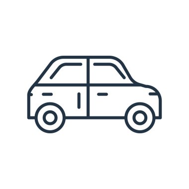 Beyaz arka plan üzerinde araba şeffaf işareti izole araba simge vektör