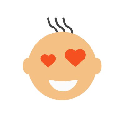 Aşk gülümseme simge vektör işareti ve üzerinde beyaz backgro izole sembolü