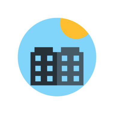 Web ve mobil uygulaması tasarım, otel logo kavramı için beyaz arka plan üzerinde izole otel simge vektör