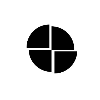 Pasta grafik simge vektör web ve mobil uygulaması tasarımı, pasta grafik logo kavramı üzerinde izole beyaz arka plan