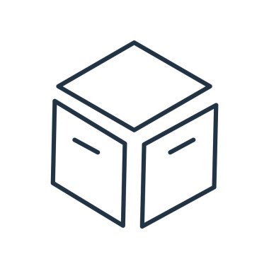 Beyaz arka plan üzerinde aç kutusunun işareti izole açık kutusu simge vektör