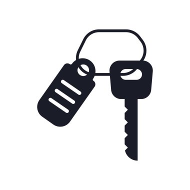 Oda anahtar simge vektör web ve mobil uygulaması tasarımı, Oda anahtar kavramı için izole üzerinde beyaz arka plan