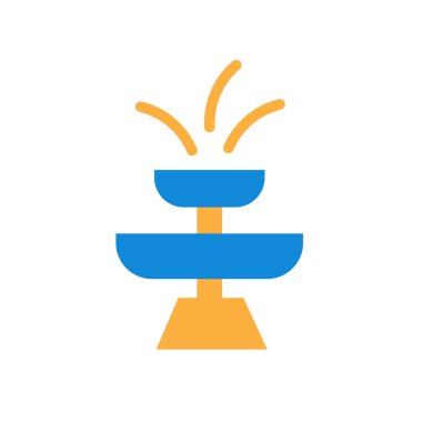 Çeşme simge vektör işareti ve üzerinde beyaz adam izole sembolü