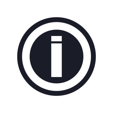 Bilgi simge vektör işareti ve üzerinde beyaz backgr izole sembolü