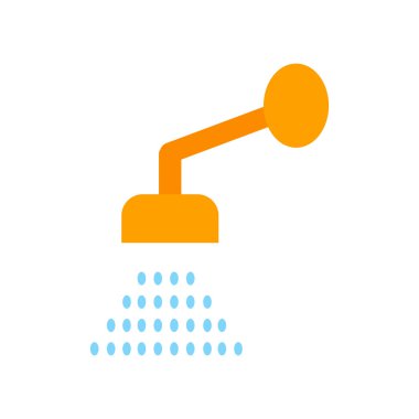 Duş simge vektör işareti ve beyaz arka plan üzerinde izole sembolü,