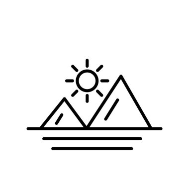 Beyaz arka plan, Subah dua şeffaf işareti, ince bir çizgi üzerinde tasarım öğeleri anahat tarzı izole Subah dua simge vektör