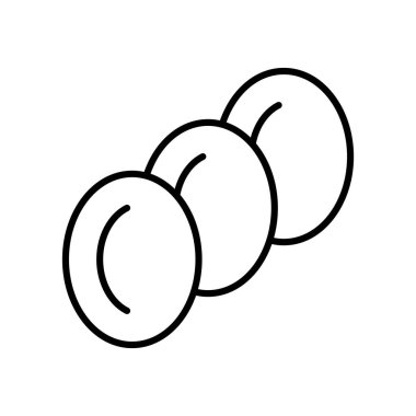 Beyaz arka plan, yumurta şeffaf işareti, ince bir çizgi üzerinde tasarım öğeleri anahat tarzı izole yumurta simge vektör