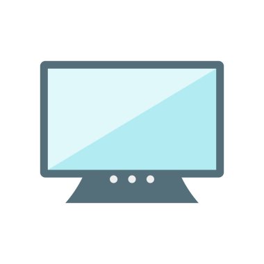 Televizyon simge vektör işareti ve üzerinde beyaz backgro izole sembolü