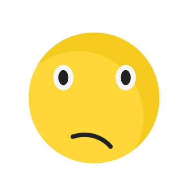 Confused gülümseme simge vektör web ve mobil uygulaması tasarımı, karışık gülümseme logo kavramı için beyaz arka plan üzerinde izole