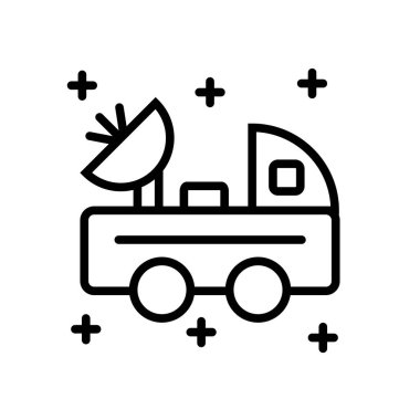 Web ve mobil uygulaması tasarım için beyaz arka plan üzerinde izole ay rover simgesi