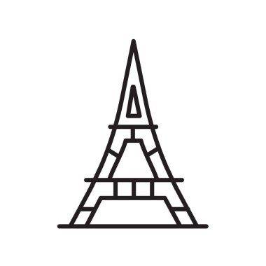 Beyaz arka planda, Eiffel için izole Eyfel Kulesi simge vektör