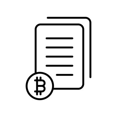 Beyaz arka plan, sözleşme şeffaf işareti, ince bir çizgi üzerinde tasarım öğeleri anahat tarzı izole sözleşme simge vektör