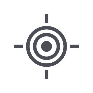 Hedef simge vektör işareti ve beyaz arka plan üzerinde izole sembolü,