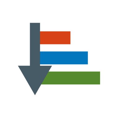 Analytics simge vektör işareti ve üzerinde beyaz backgrou izole sembolü