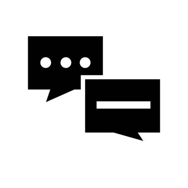 Konuşma kabarcıklar simge vektör işareti ve üzerinde beyaz bac izole sembolü