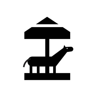 Web ve mobil uygulaması tasarımı, Carousel logo kavramı için beyaz arka plan üzerinde izole atlıkarınca simge vektör