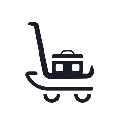 Bagaj simge vektör işareti ve beyaz arka plan üzerinde izole sembolü