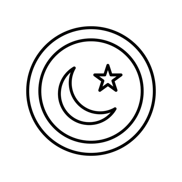 Vetor ícone da lua isolado no fundo branco, sinal da lua, fino —  Vetores de Stock