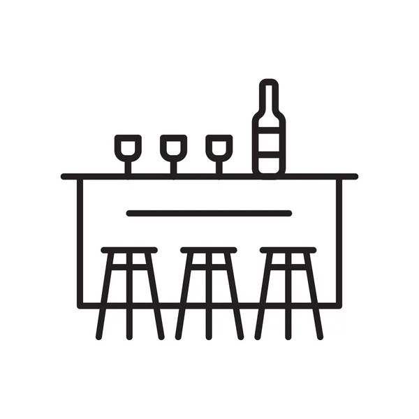 Bar ikona Vektor izolovaných na bílém pozadí, Bar znamení tenká li — Stockový vektor