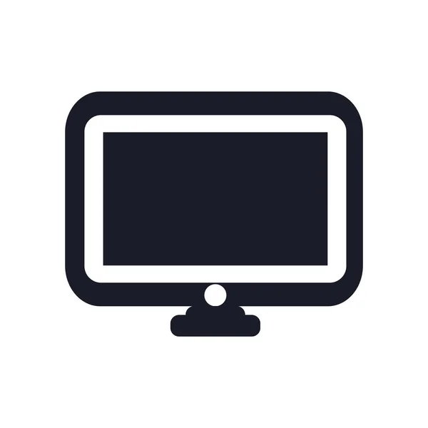 Monitor icono signo vectorial y símbolo aislado sobre fondo blanco — Vector de stock