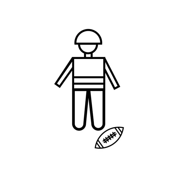 American Football Player Kicking Ball Icon Vector Isolated White Background — Stock Vector