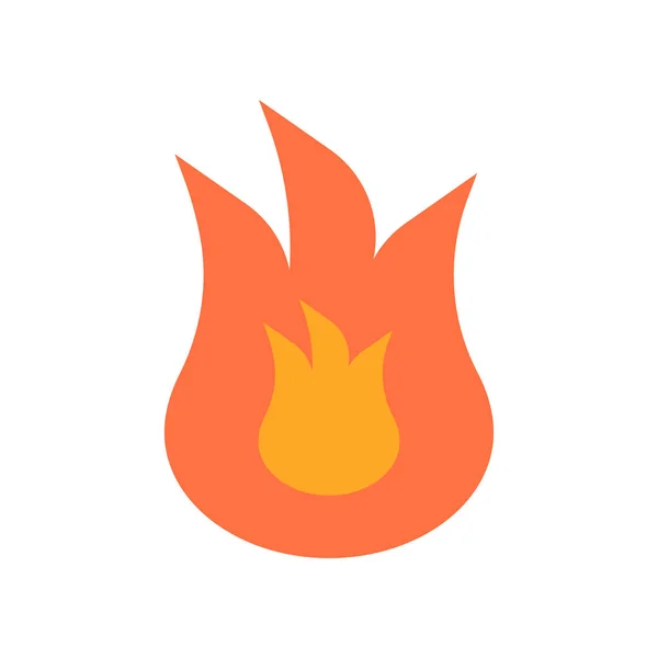 Icono de fuego signo vectorial y símbolo aislado sobre fondo blanco, F — Vector de stock