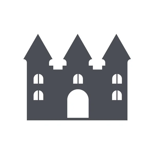 Signo de vector de icono de castillo animoso y símbolo aislado en la espalda blanca — Vector de stock