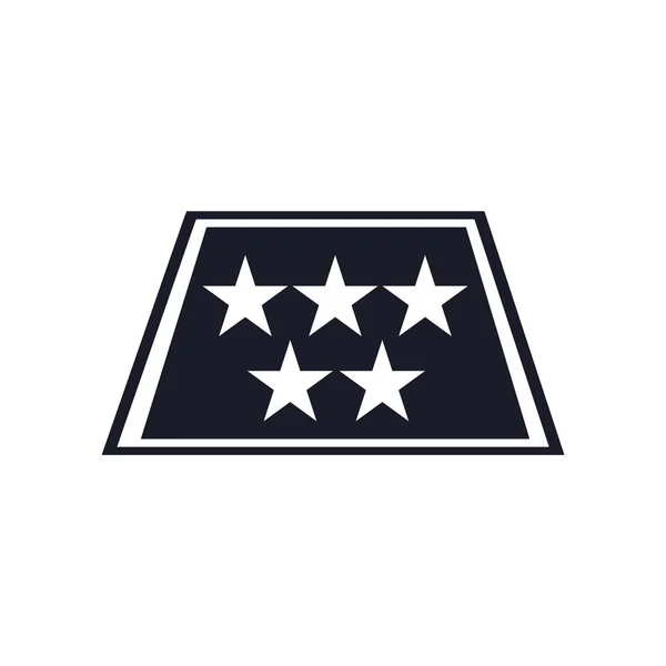 Sinal de vetor ícone de cinco estrelas e símbolo isolado no backgro branco — Vetor de Stock