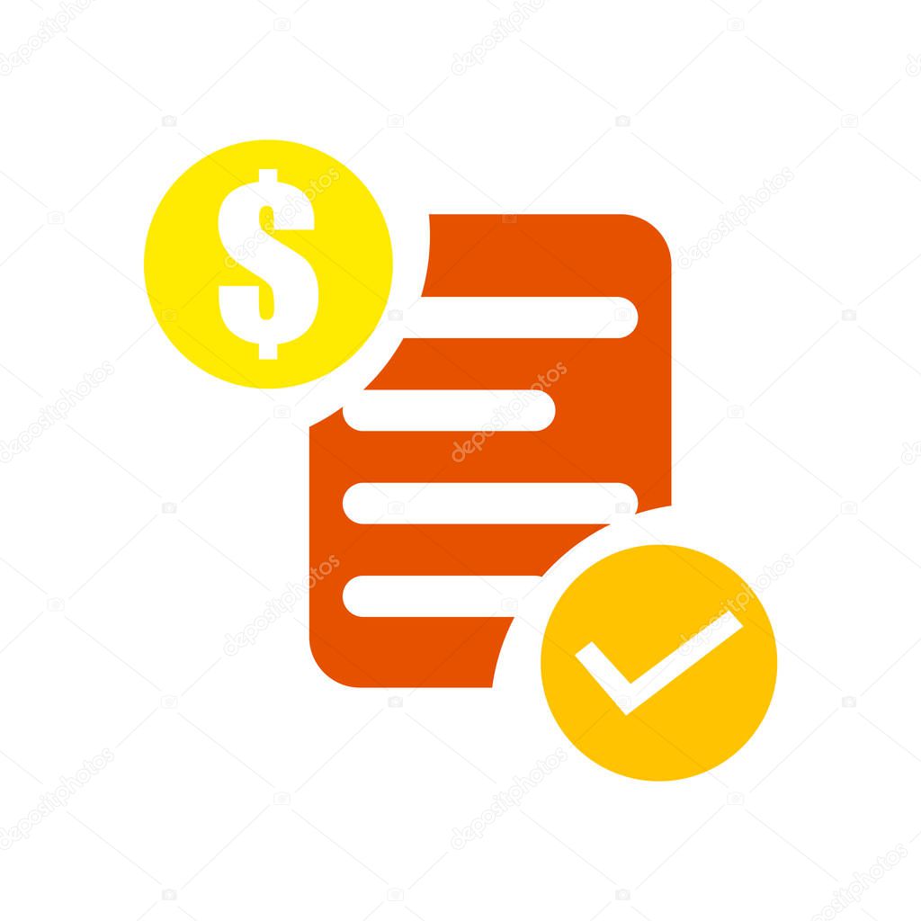 Invoice icon vector isolated on white background for your web and mobile app design, Invoice logo concept