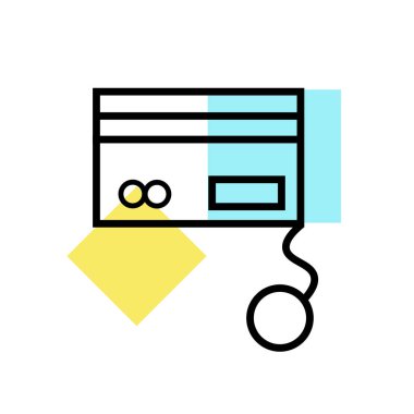 Kredi kartı simge vektör işareti ve üzerinde beyaz backgr izole sembolü