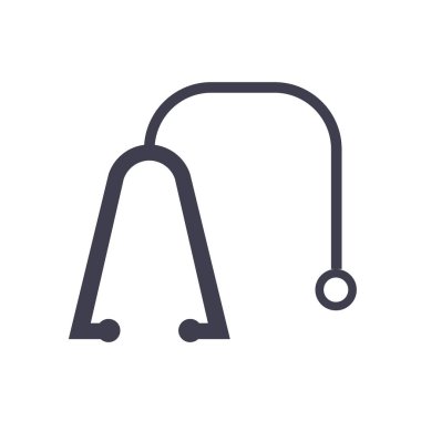 Stetoskop simge vektör işareti ve üzerinde beyaz backgr izole sembolü