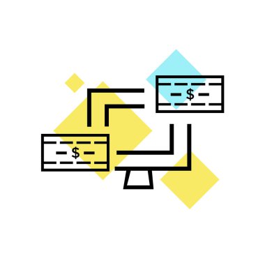 Online alışveriş simge vektör işareti ve üzerinde beyaz ba izole sembolü