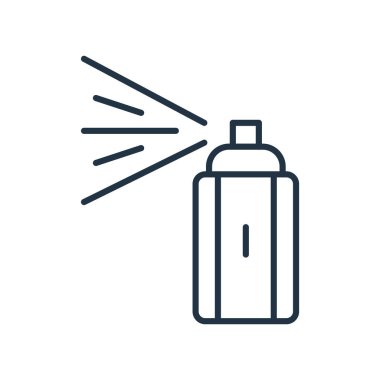 Beyaz arka plan üzerinde sprey şeffaf işareti izole sprey simge vektör