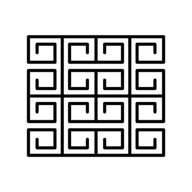 Beyaz arka plan, Arapça şeffaf işareti, ince bir çizgi üzerinde tasarım öğeleri anahat tarzı izole Arapça simge vektör