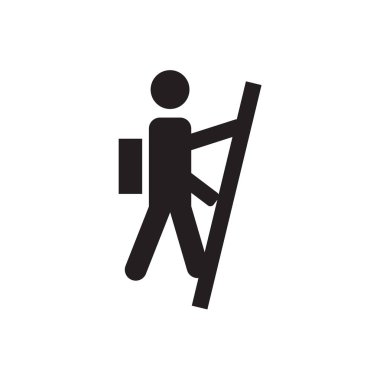 Hiking simge vektör web ve mobil uygulaması tasarımı, Hiking logo kavramı için izole üzerinde beyaz arka plan