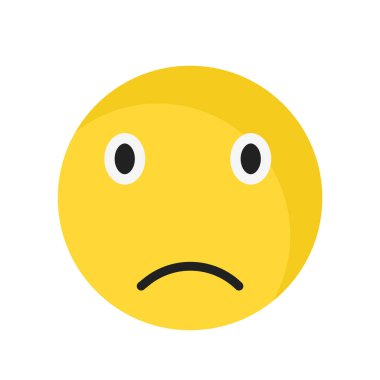 Hüzünlü gülümseme simge vektör web ve mobil uygulaması tasarımı, hüzünlü gülümseme logo kavramı için izole üzerinde beyaz arka plan