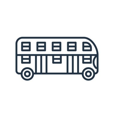 Beyaz arka plan üzerinde otobüs işareti izole otobüs simge vektör