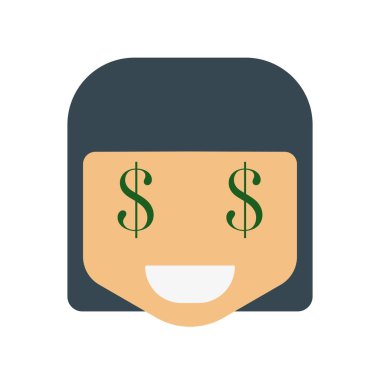 Simge vektör işareti ve üzerinde beyaz backgro izole sembolü zengin gülümseme