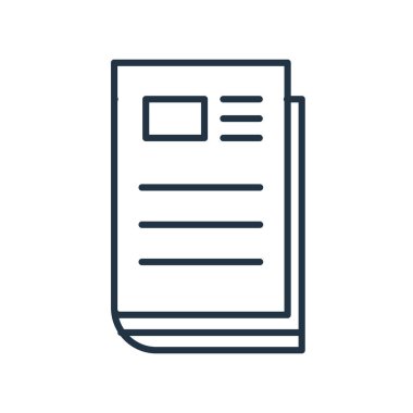 Beyaz arka plan üzerinde gazete si izole gazete simge vektör